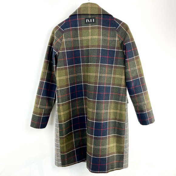 NVLT Grey and Green Mixed Glen Plaid Coat - Picture 3 of 12